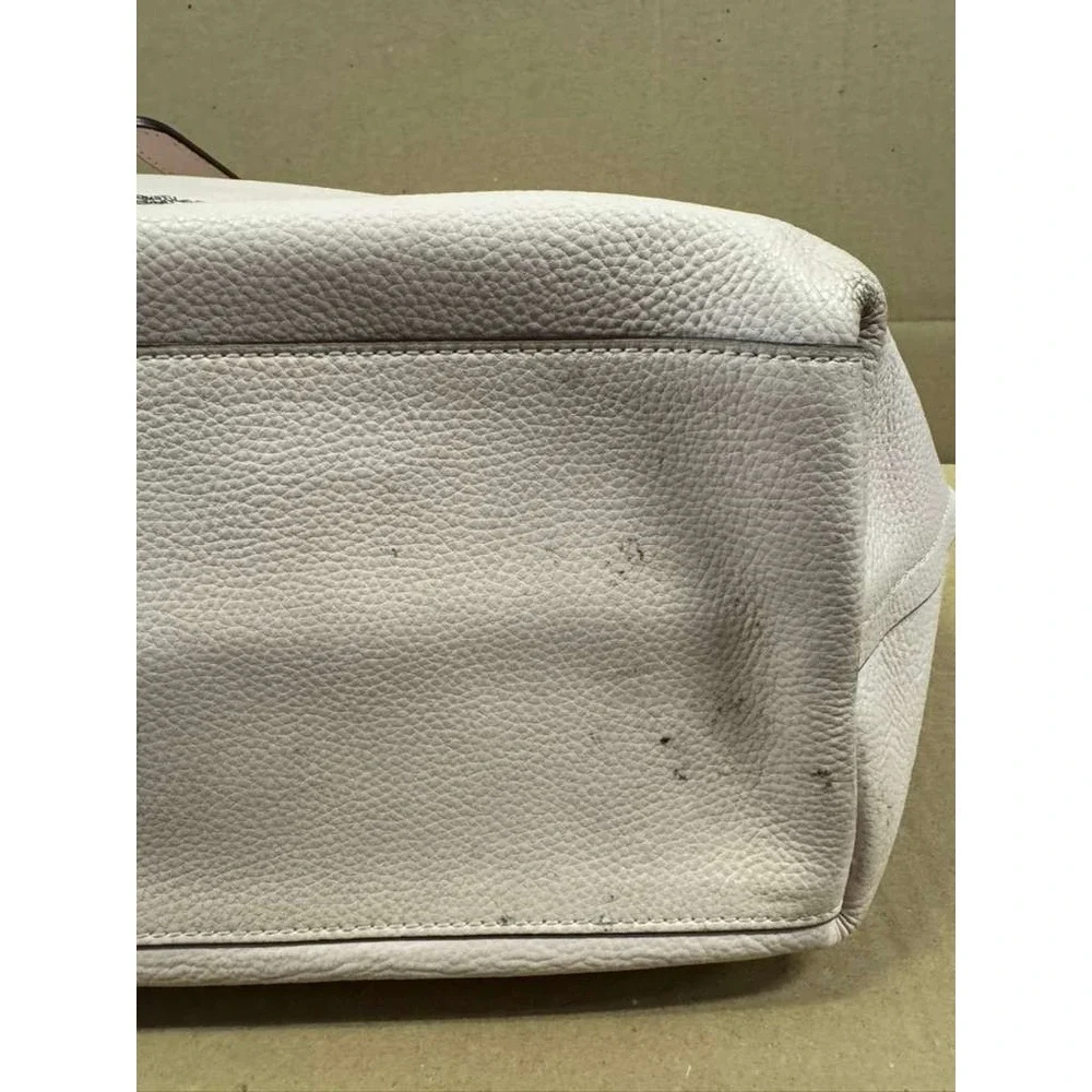 Coach Turn Lock Pebbled Leather Market Tote Bag‎ Off White #B1847-58849